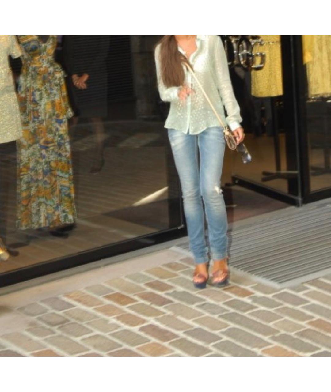 DOLCE&GABBANA Синие хлопковые прямые джинсы, фото 7