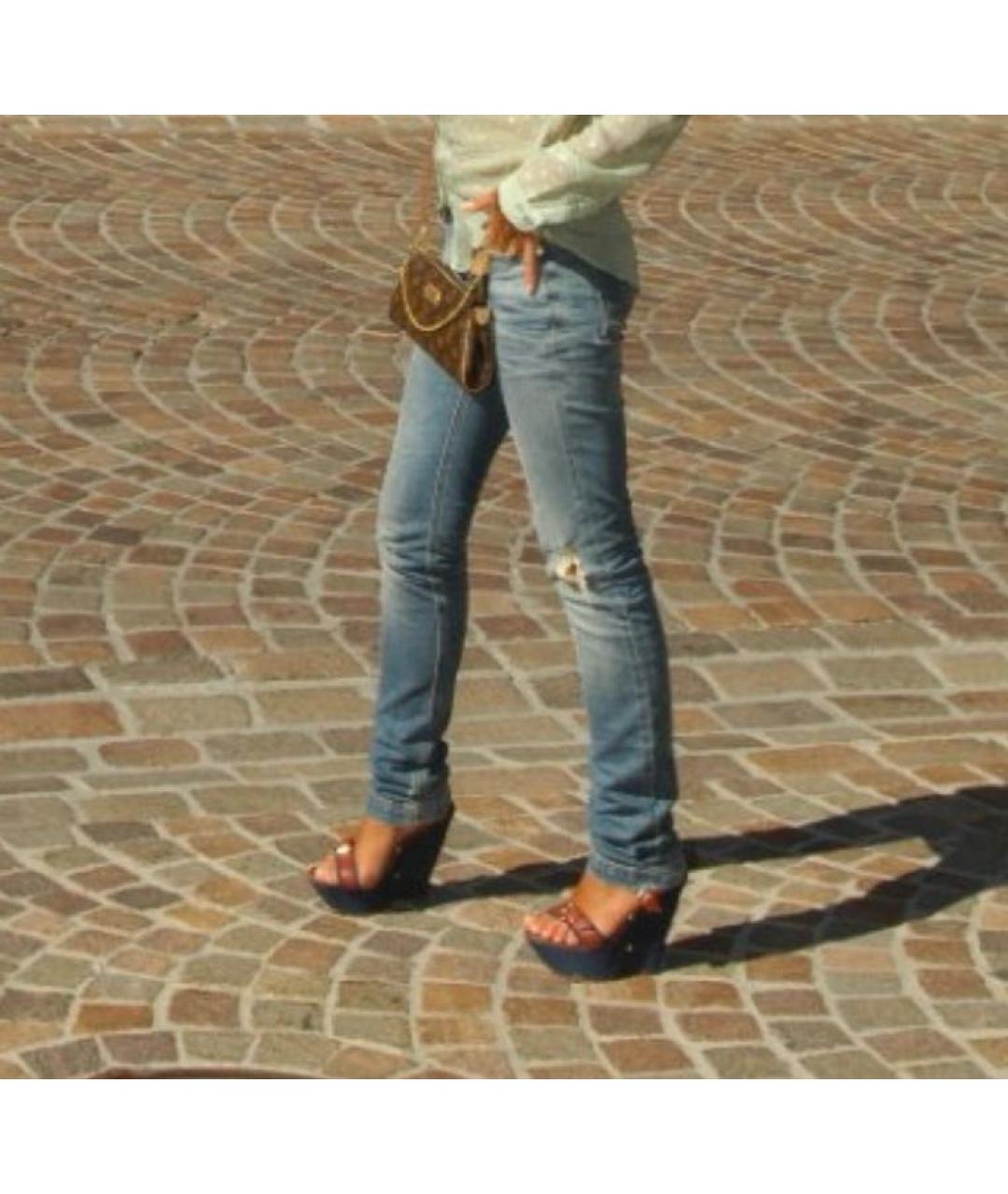 DOLCE&GABBANA Синие хлопковые прямые джинсы, фото 6