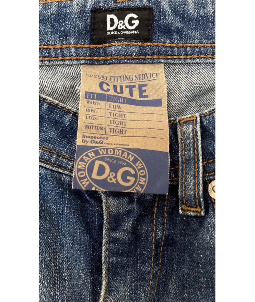 DOLCE&GABBANA Синие хлопковые прямые джинсы, фото 3