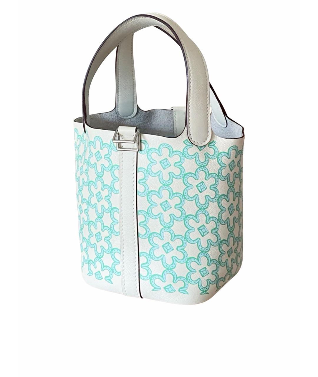 HERMES Белая кожаная сумка тоут, фото 1