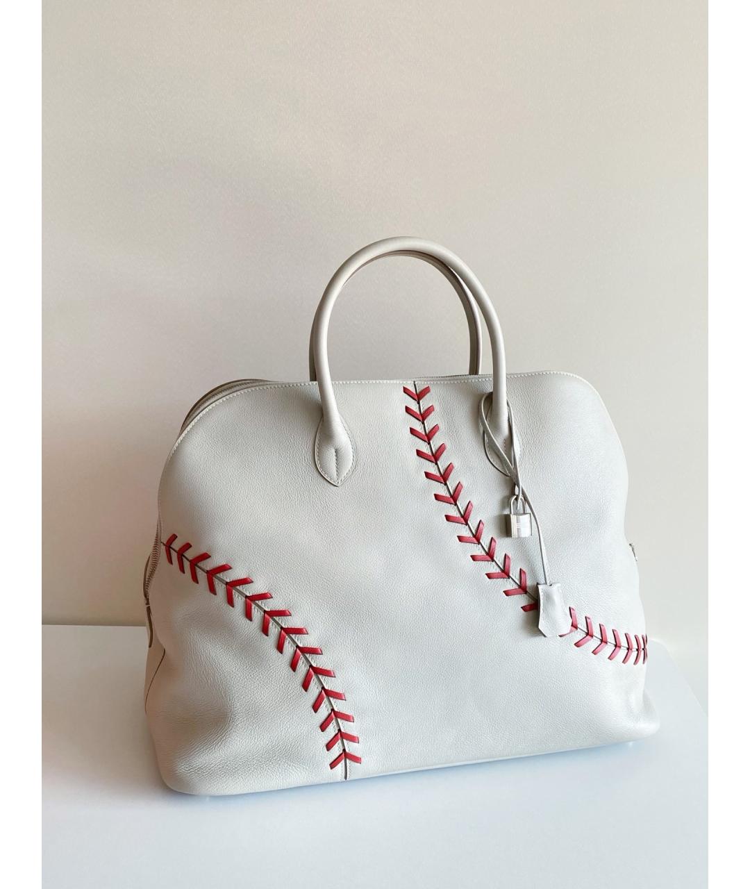 HERMES Серая кожаная сумка тоут, фото 5