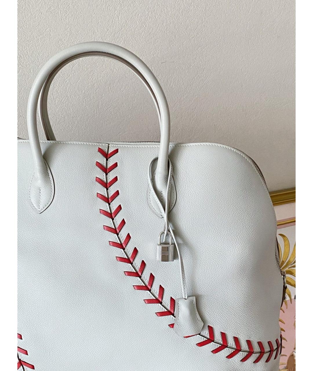 HERMES Серая кожаная сумка тоут, фото 2