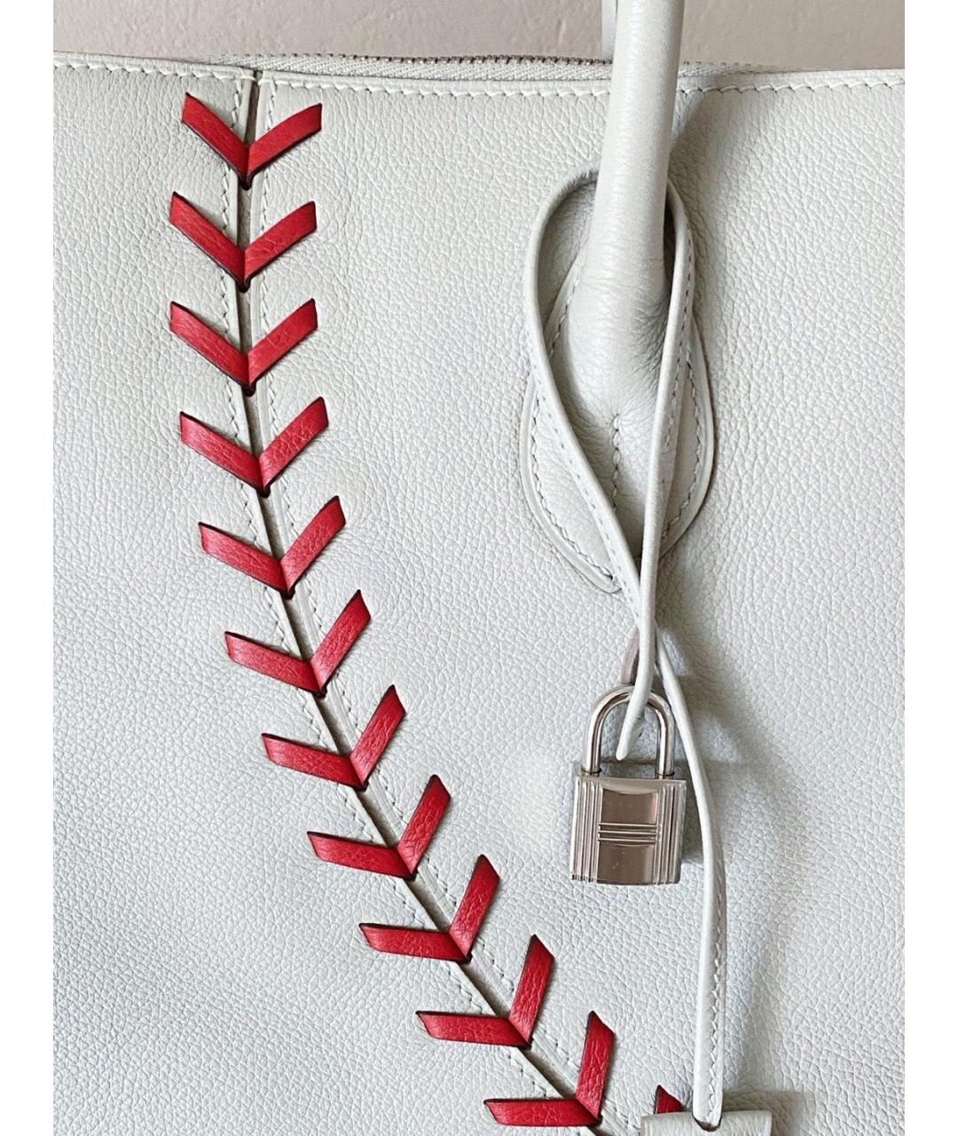 HERMES Серая кожаная сумка тоут, фото 3