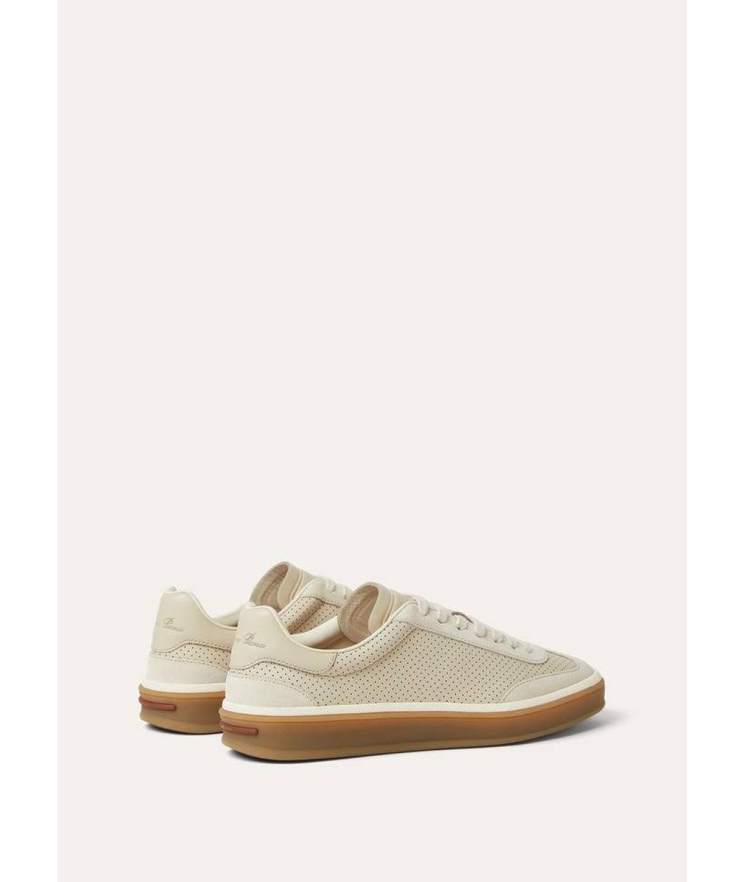 LORO PIANA Бежевые кожаные кеды, фото 7