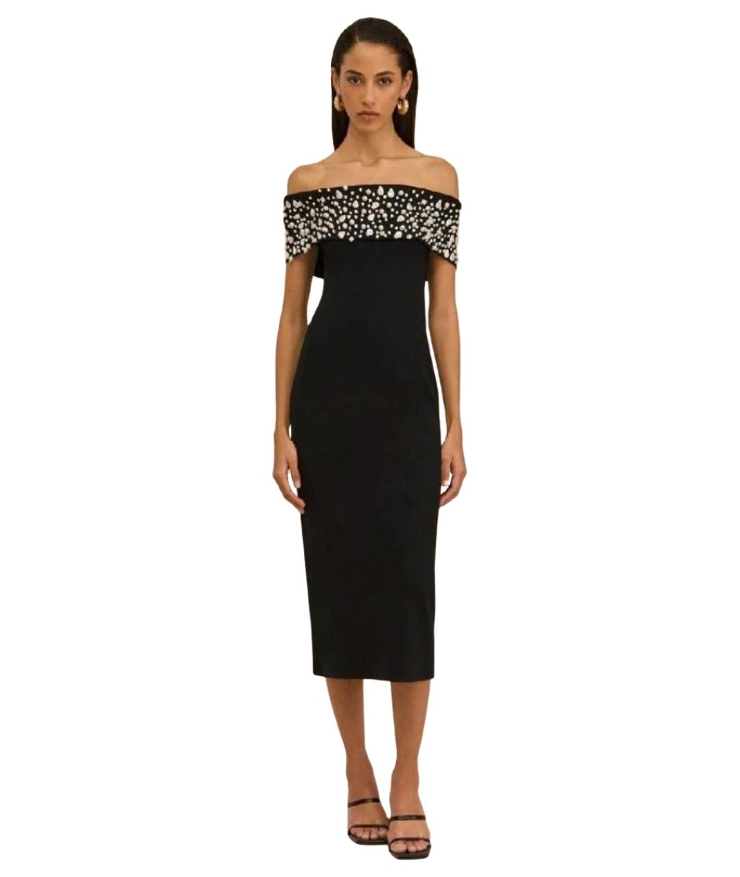 CULT GAIA Черное велюровое вечернее платье, фото 1