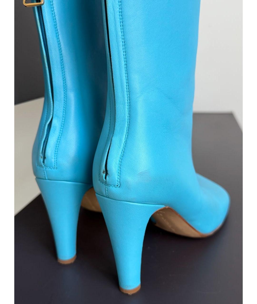BOTTEGA VENETA Голубые кожаные ботильоны, фото 3