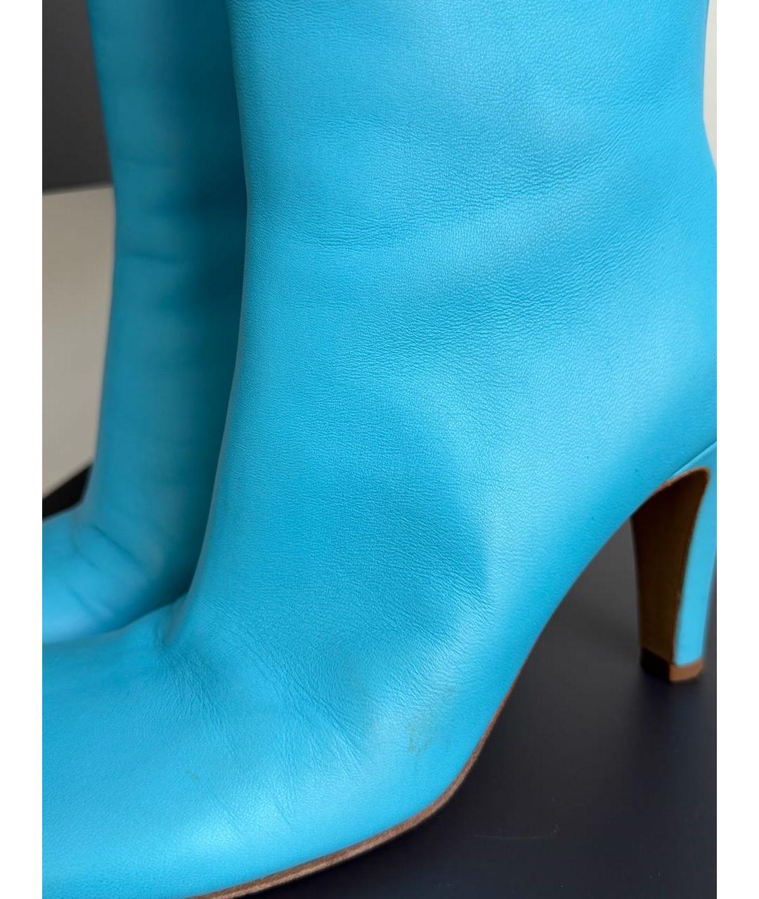 BOTTEGA VENETA Голубые кожаные ботильоны, фото 4