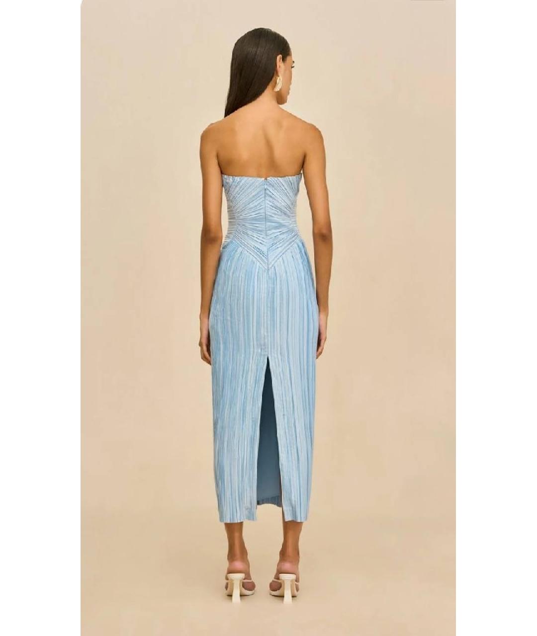 CULT GAIA Голубое шелковое коктейльное платье, фото 5