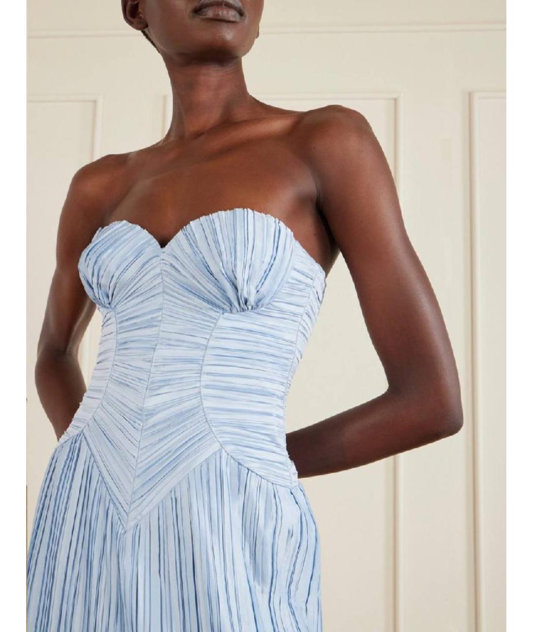 CULT GAIA Голубое шелковое коктейльное платье, фото 4