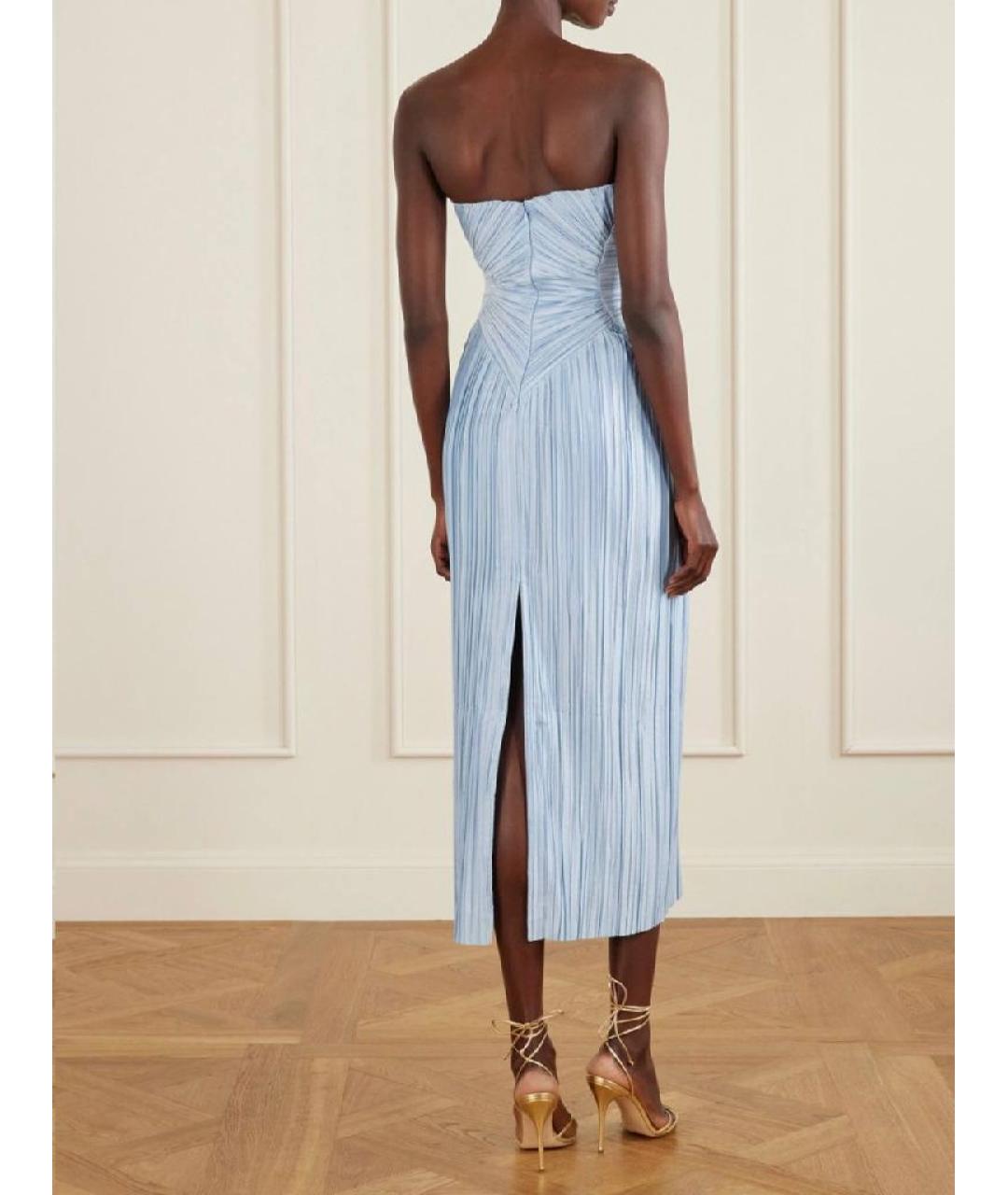 CULT GAIA Голубое шелковое коктейльное платье, фото 3