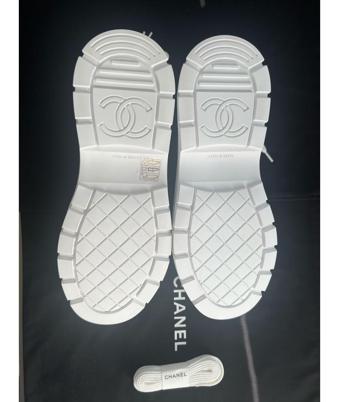 CHANEL Белые текстильные кеды, фото 4