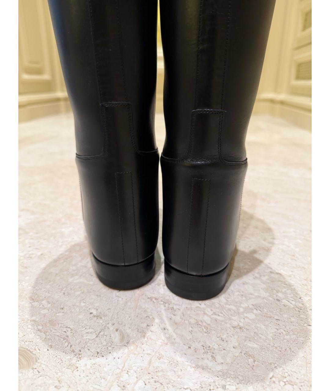 HERMES Черные кожаные сапоги, фото 6