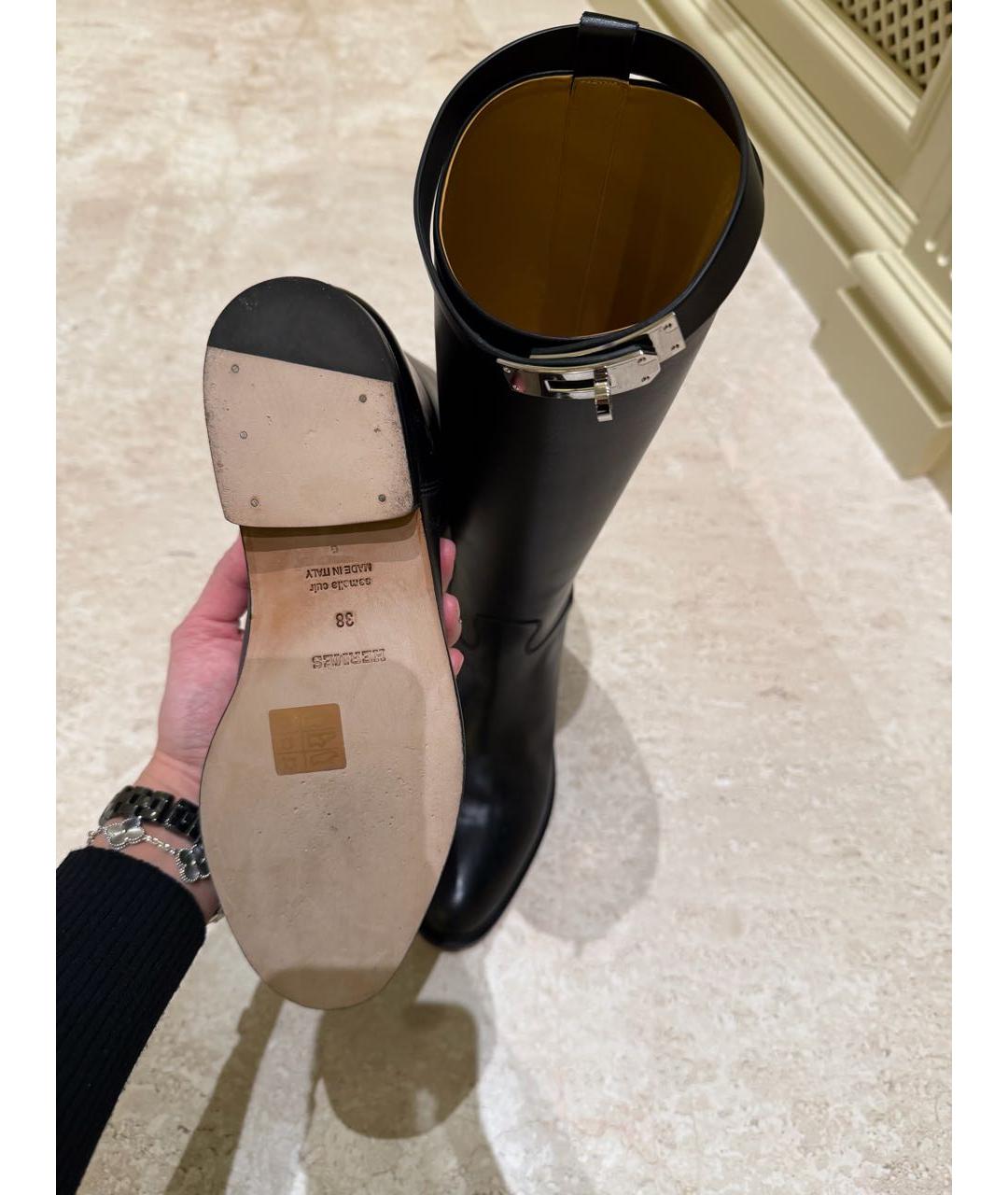 HERMES Черные кожаные сапоги, фото 3