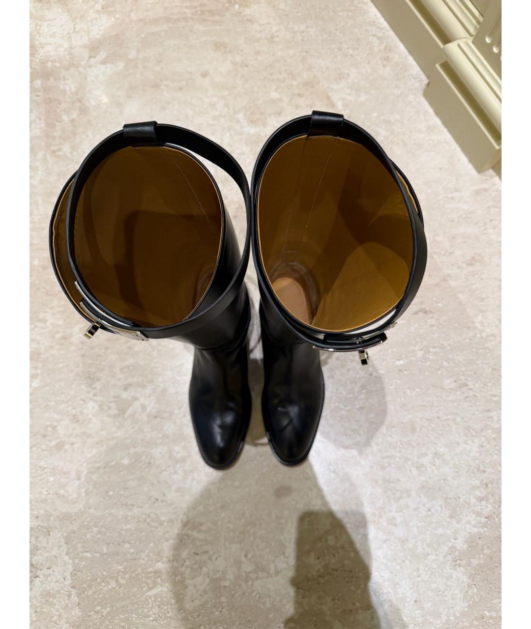 HERMES Черные кожаные сапоги, фото 4