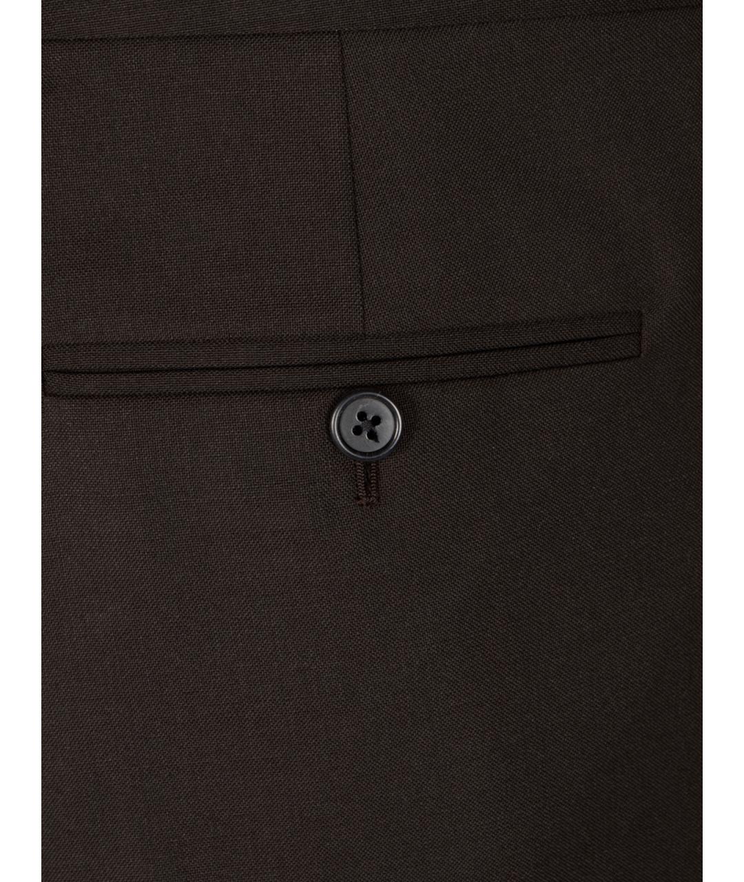 CELINE Коричневые шерстяные повседневные брюки, фото 3