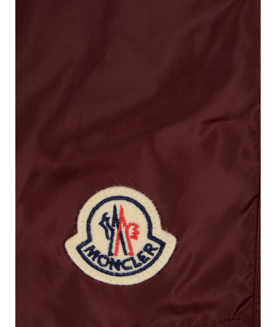 MONCLER Бордовые полиэстеровые плавки, фото 3