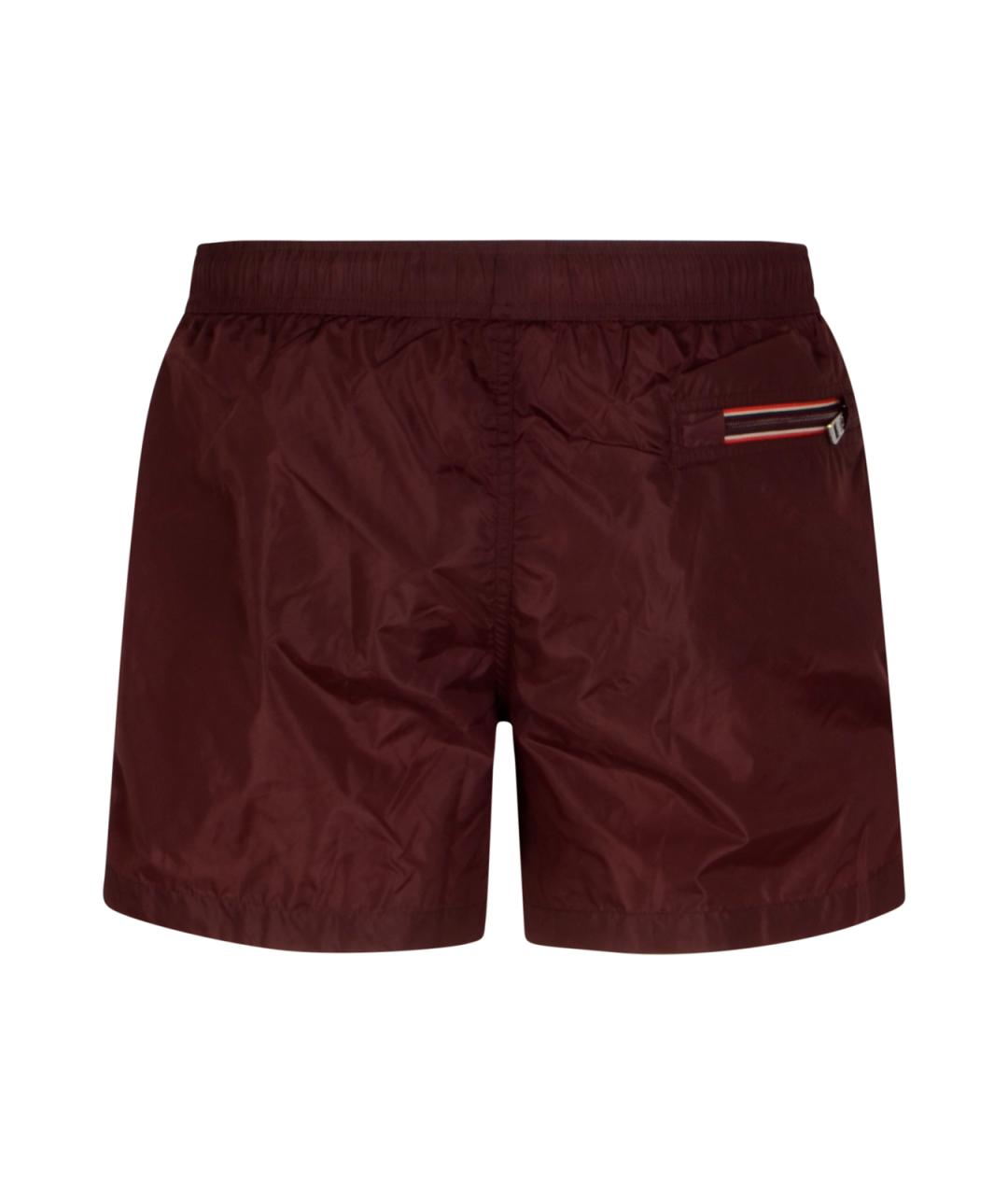 MONCLER Бордовые полиэстеровые плавки, фото 2