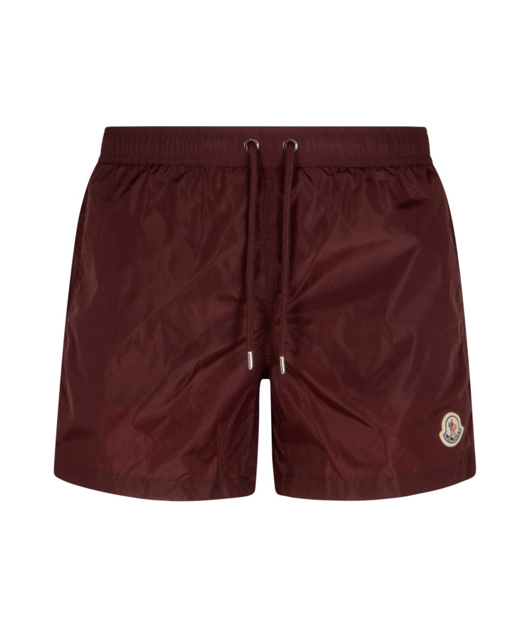 MONCLER Бордовые полиэстеровые плавки, фото 1