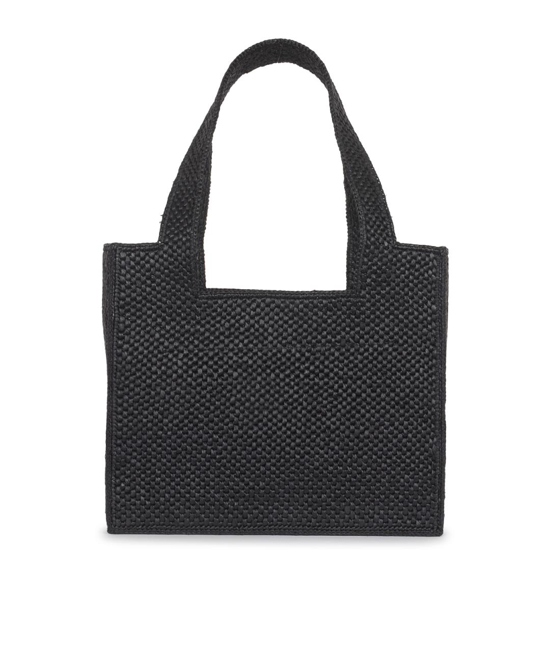 LOEWE Черная пелетеная сумка тоут, фото 3