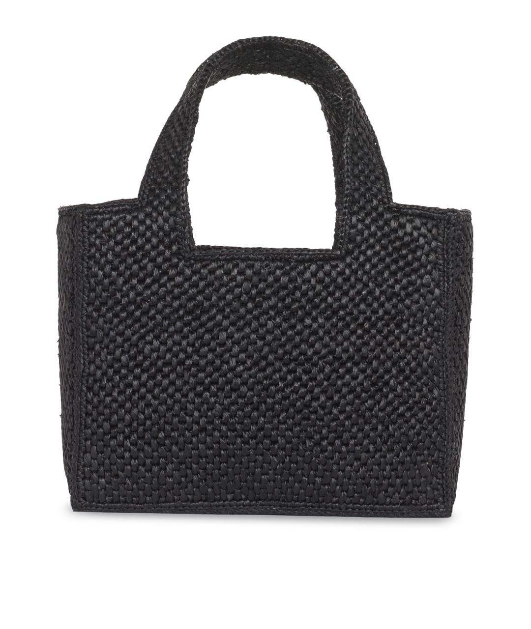 LOEWE Черная пелетеная сумка тоут, фото 3