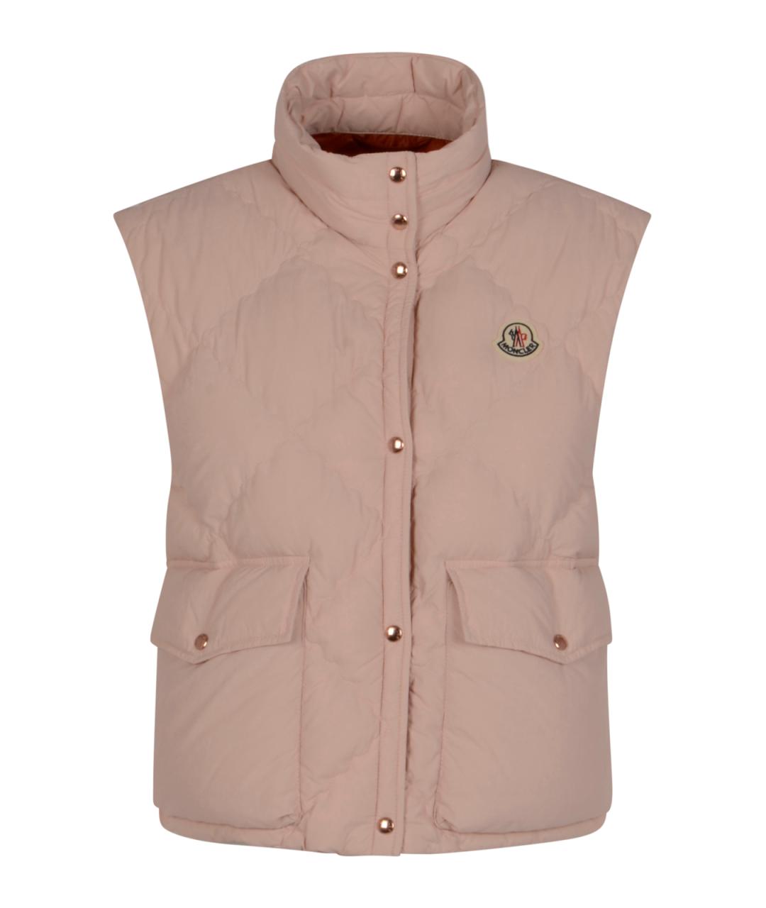 MONCLER Розовый полиамидовый жилет, фото 5