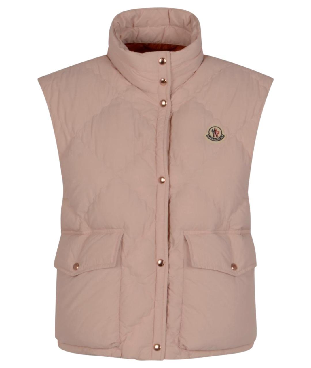 MONCLER Розовый полиамидовый жилет, фото 1