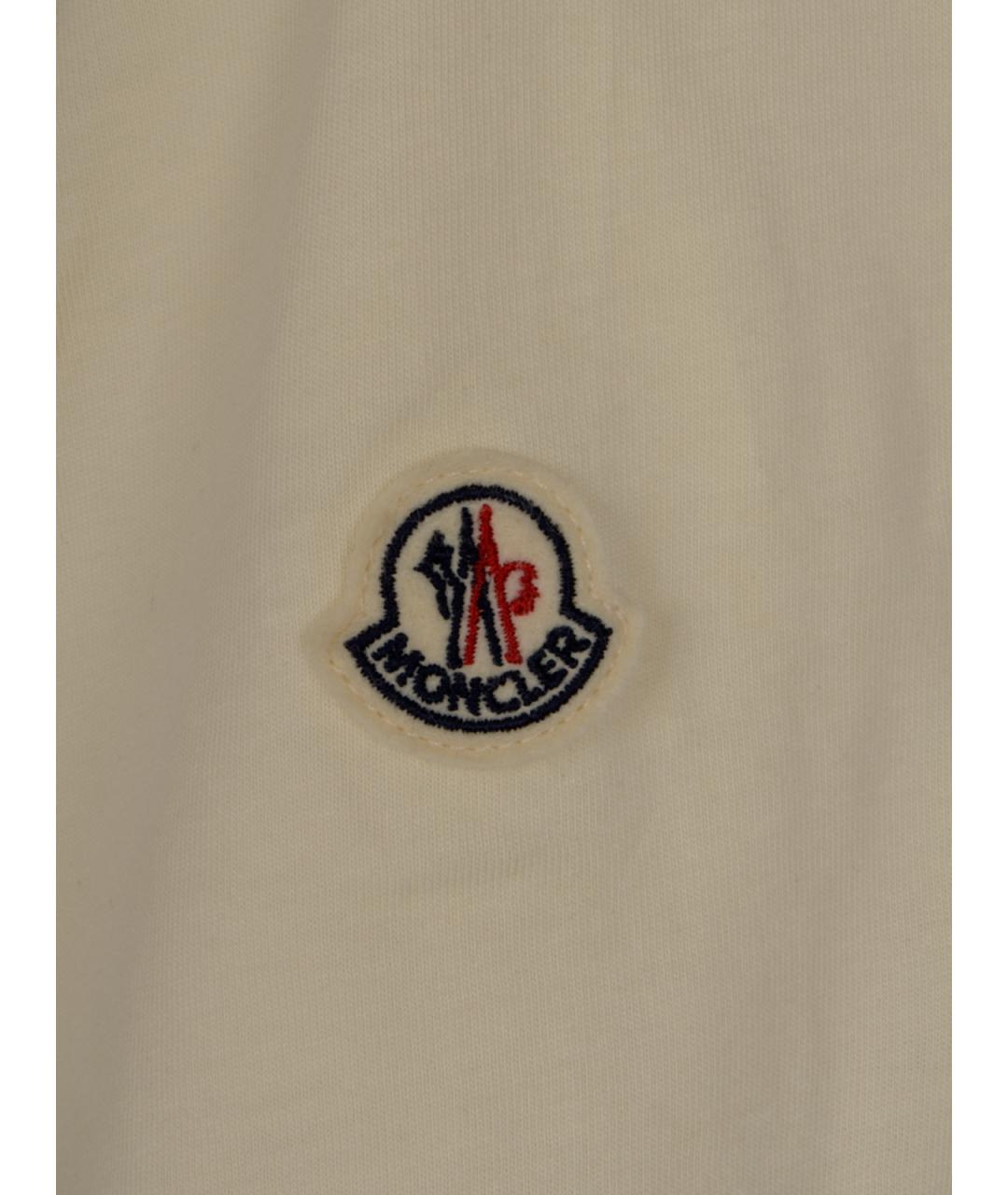 MONCLER Бежевая хлопковая футболка, фото 3
