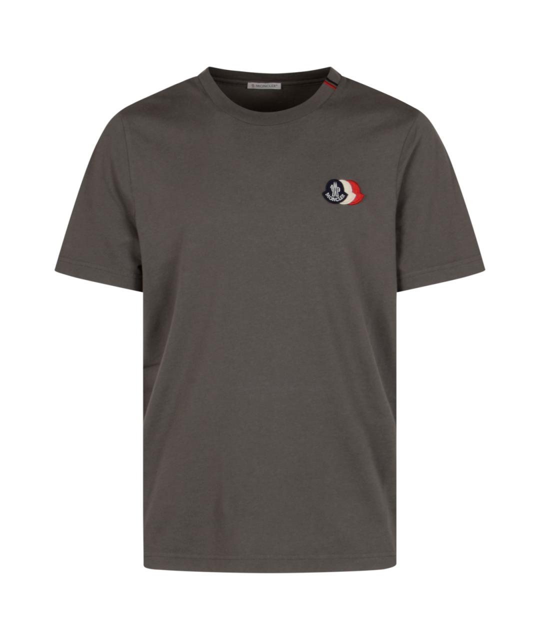 MONCLER Серая хлопковая футболка, фото 1