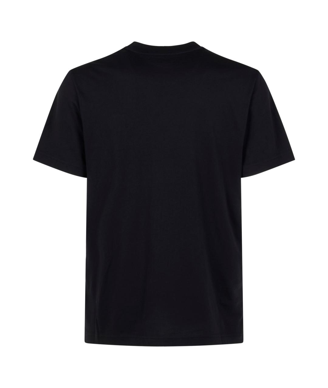 MONCLER Темно-синяя хлопковая футболка, фото 2