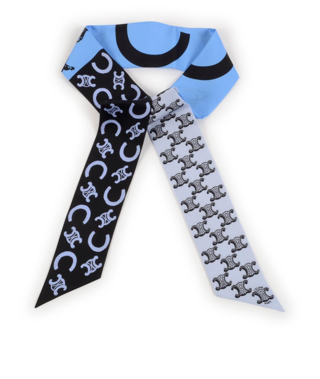 CELINE Синий шелковый платок, фото 3