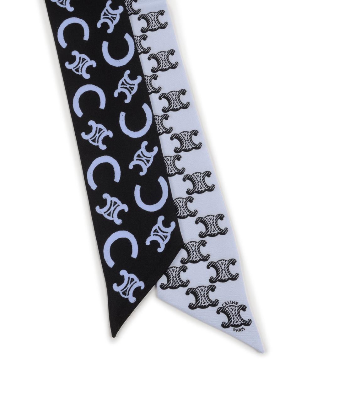 CELINE Синий шелковый платок, фото 2