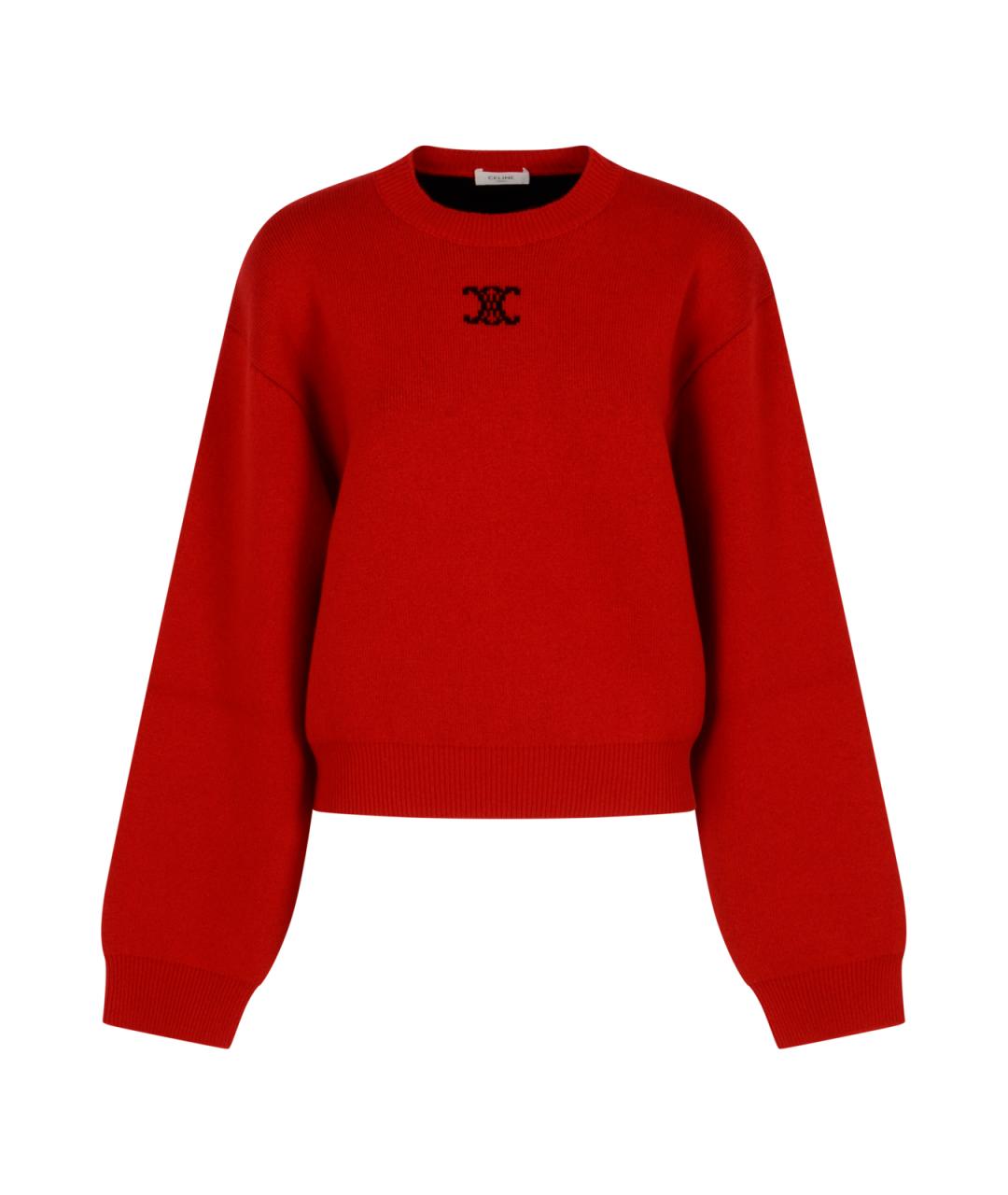 CELINE Красный кашемировый джемпер / свитер, фото 1