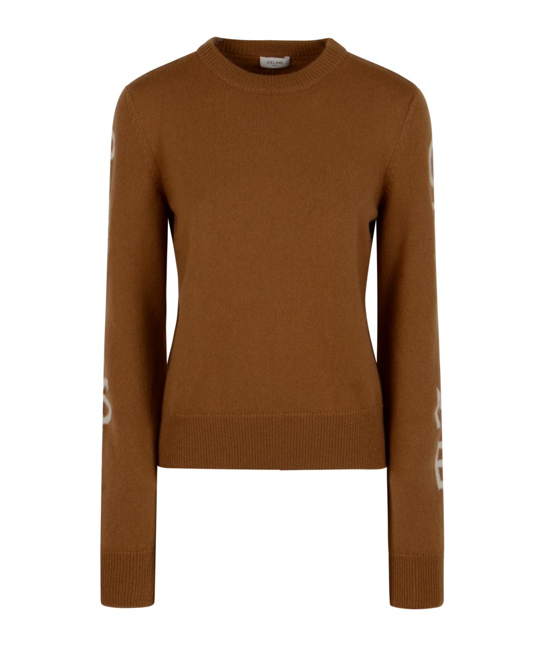 CELINE Коричневый шерстяной джемпер / свитер, фото 1