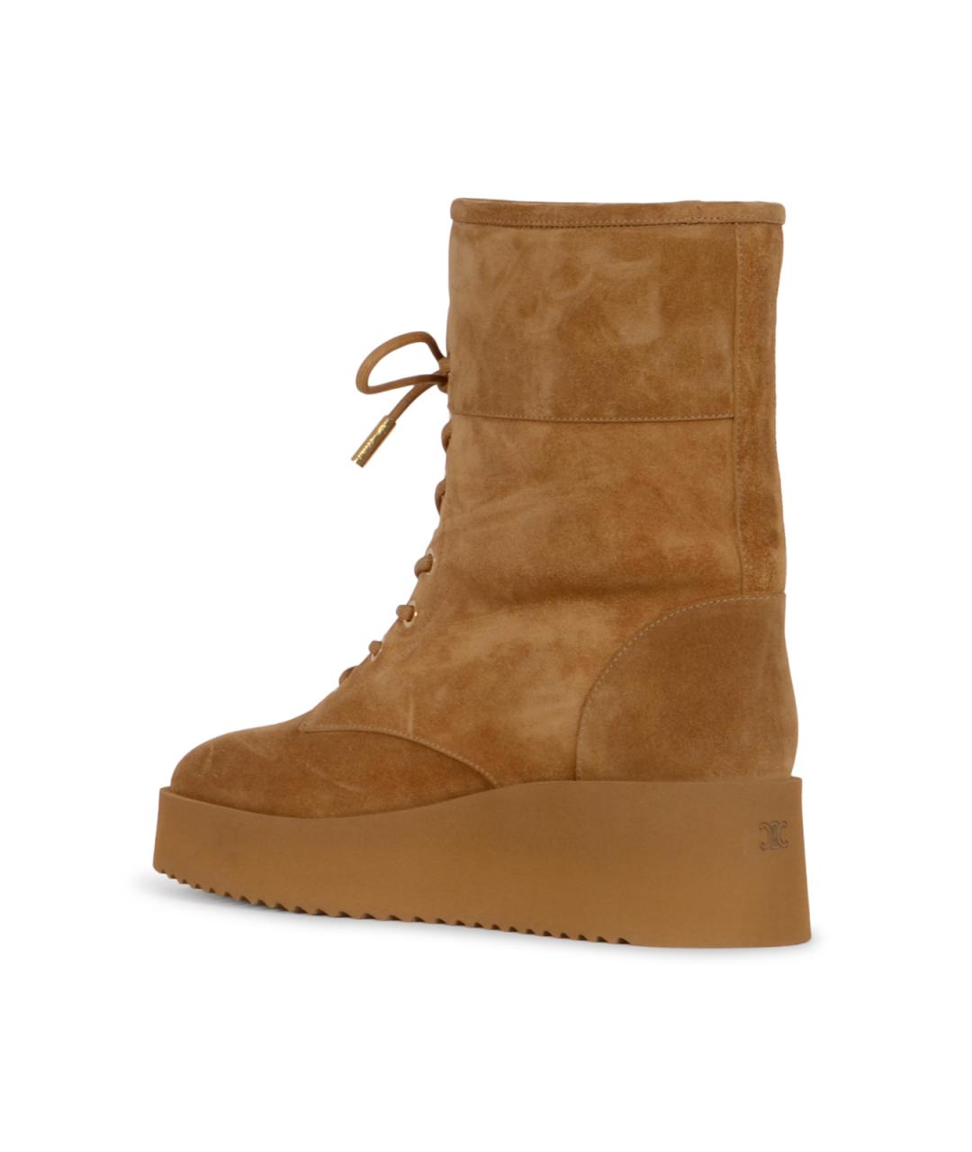 CELINE Бежевые замшевые сапоги, фото 3