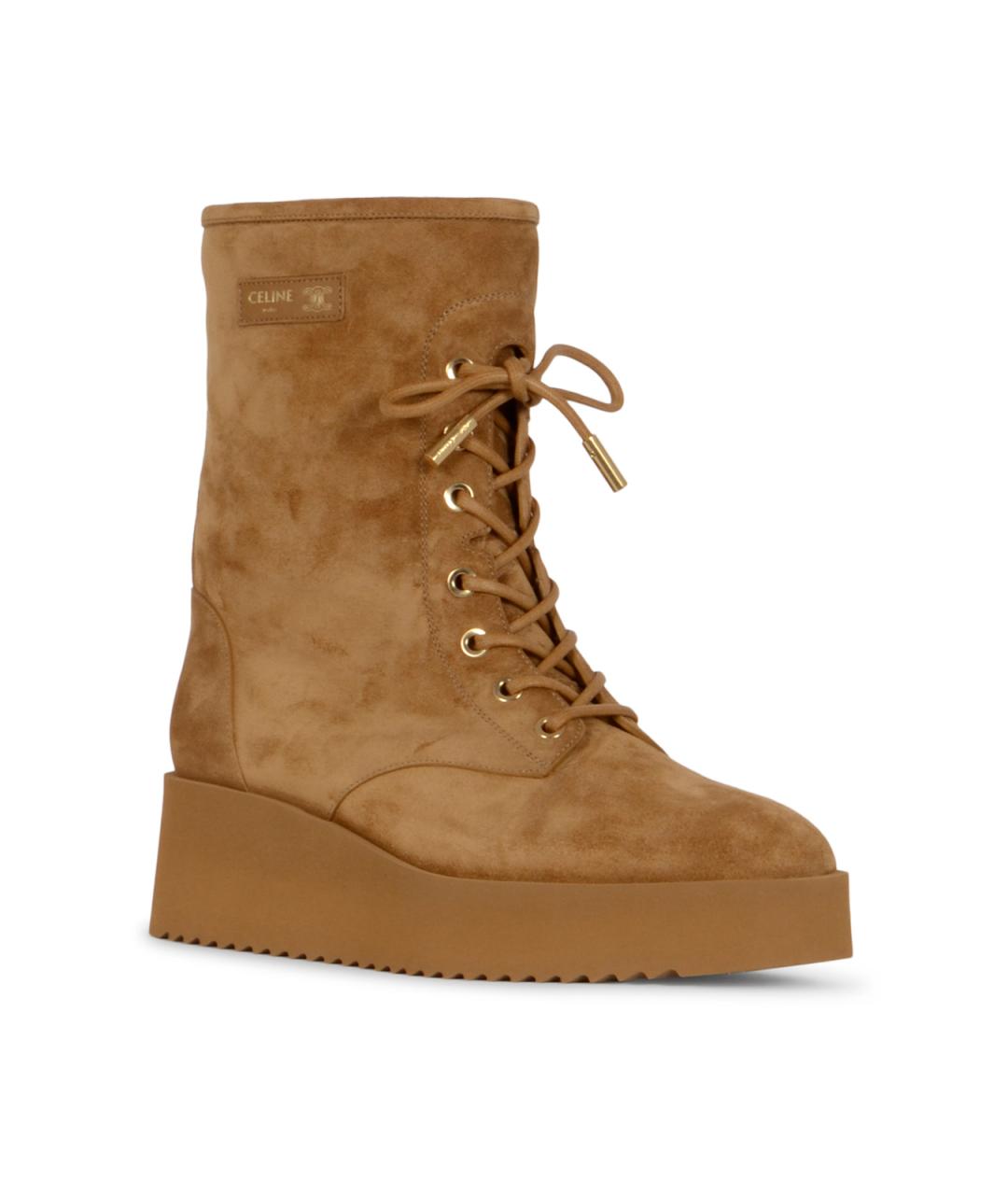 CELINE Бежевые замшевые сапоги, фото 2