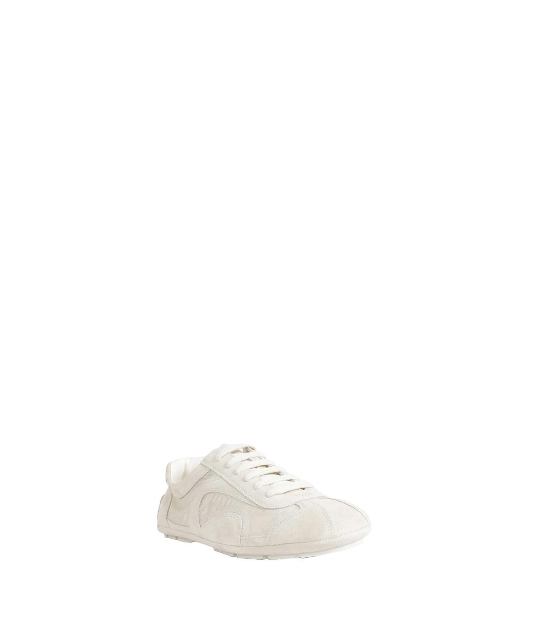 PRADA Бежевые текстильные низкие кроссовки / кеды, фото 2