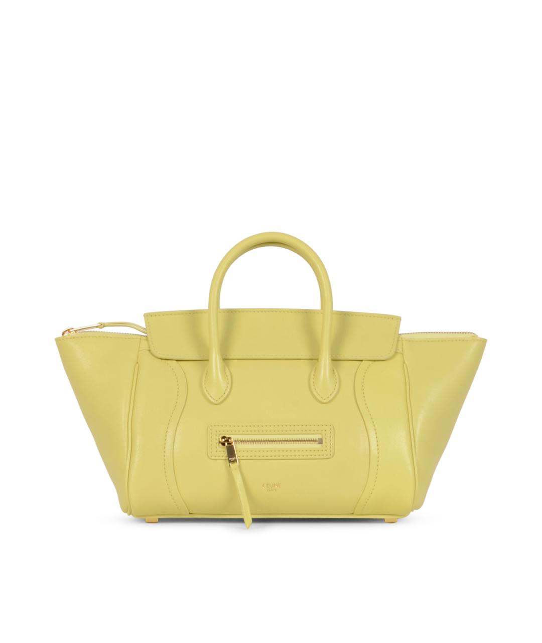 CELINE Желтая кожаная сумка тоут, фото 1