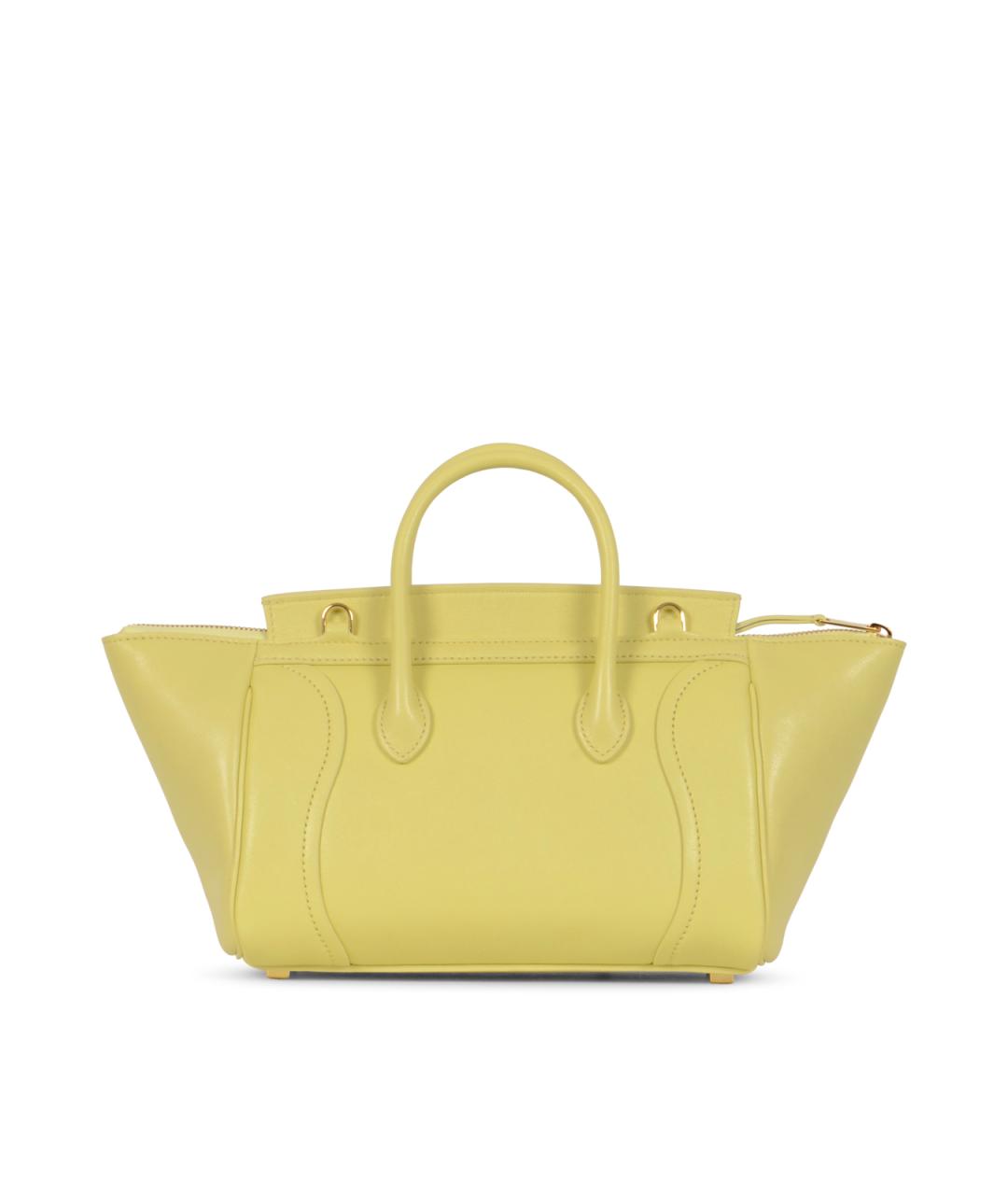 CELINE Желтая кожаная сумка тоут, фото 3
