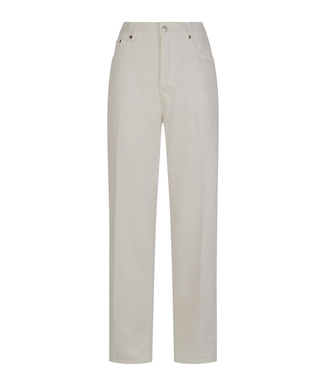 CELINE Белые хлопковые прямые джинсы, фото 1