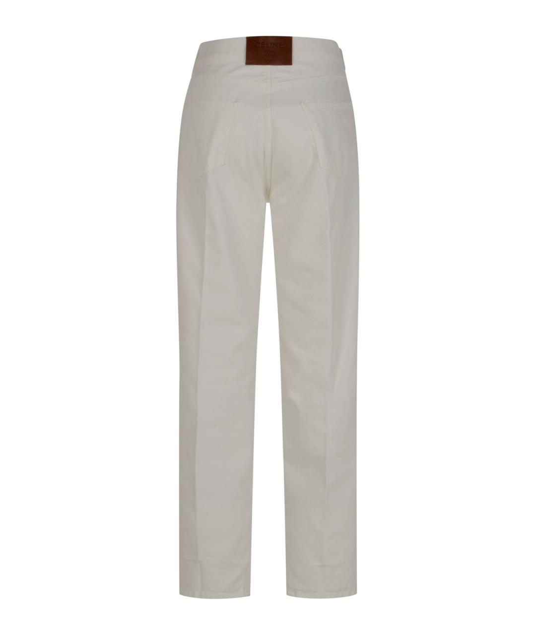 CELINE Белые хлопковые прямые джинсы, фото 2
