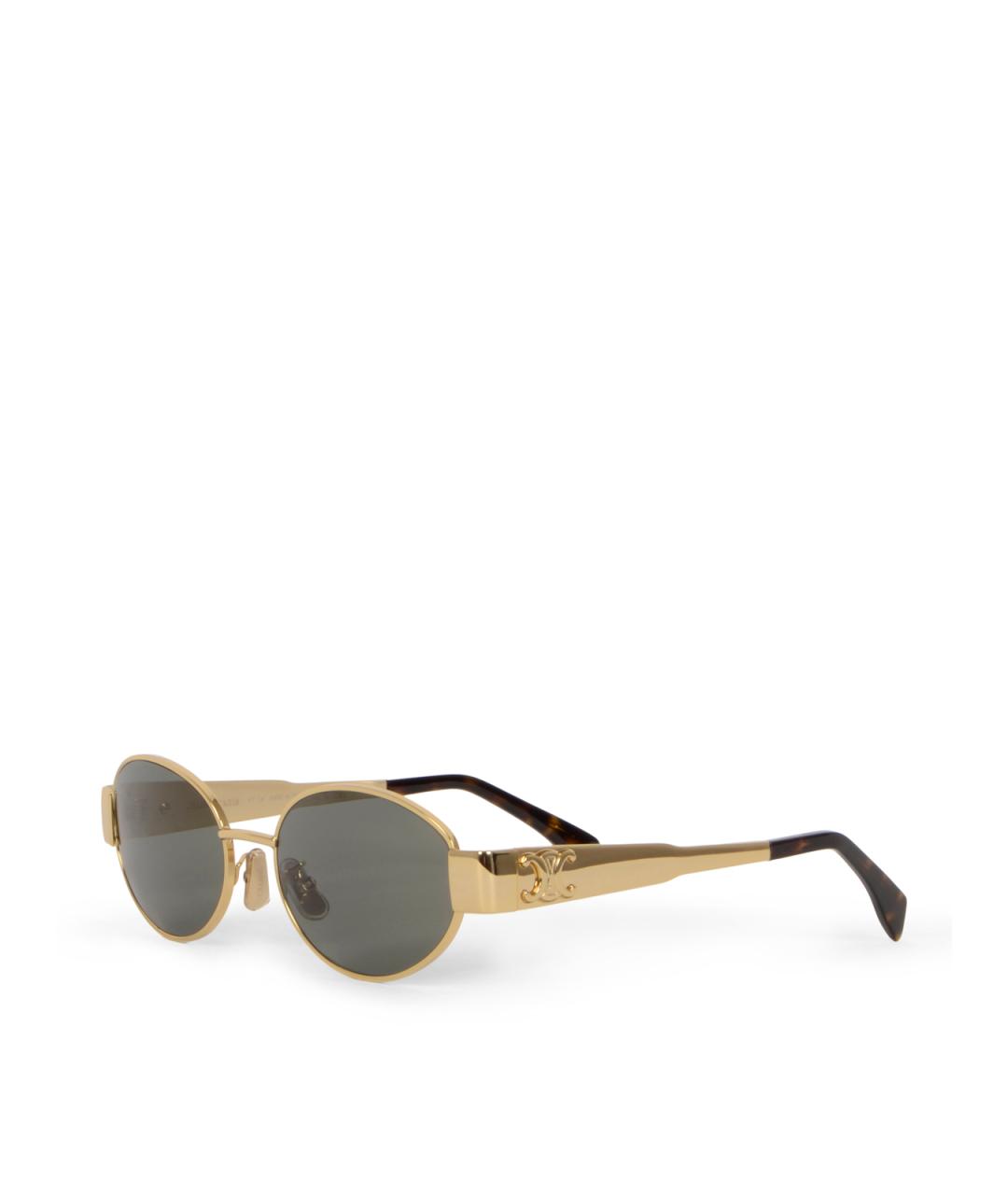 CELINE Золотые металлические солнцезащитные очки, фото 1