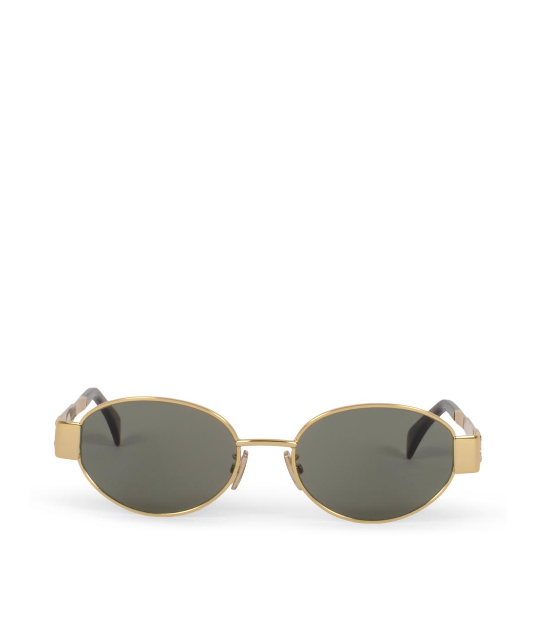 CELINE Золотые металлические солнцезащитные очки, фото 2