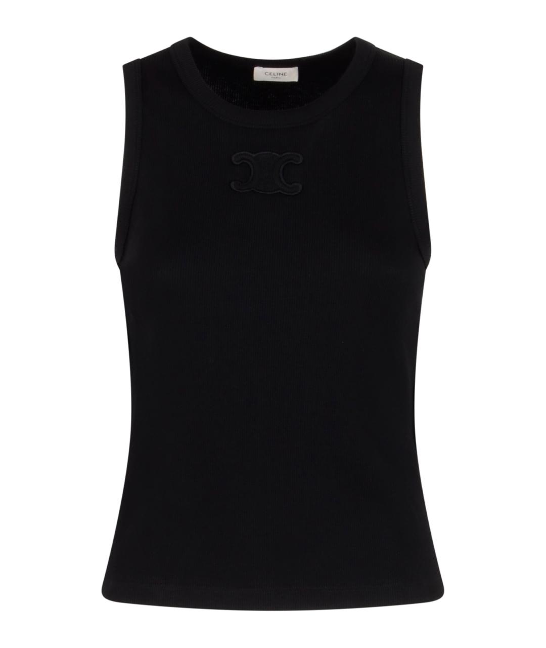 CELINE Черная хлопковая майка, фото 1