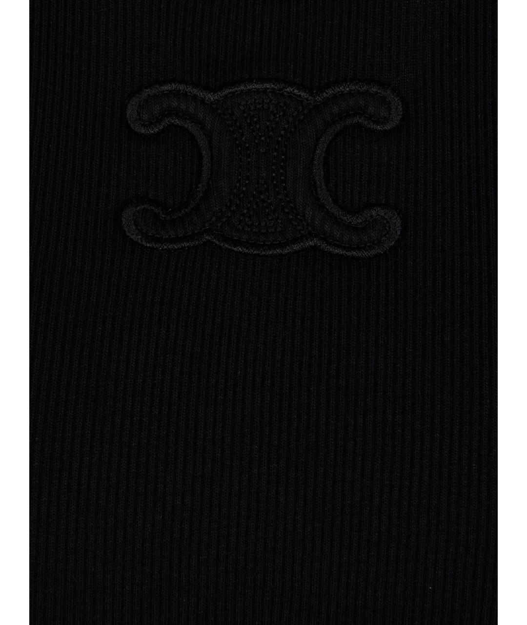 CELINE Черная хлопковая майка, фото 3