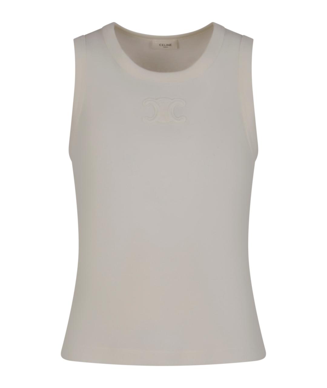 CELINE Бежевая хлопковая майка, фото 1