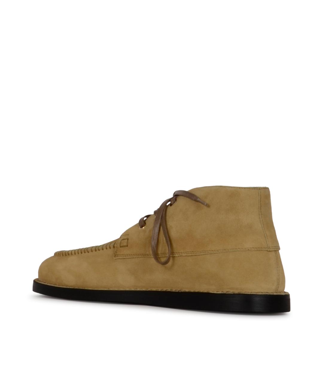 CELINE Бежевые кожаные низкие ботинки, фото 3