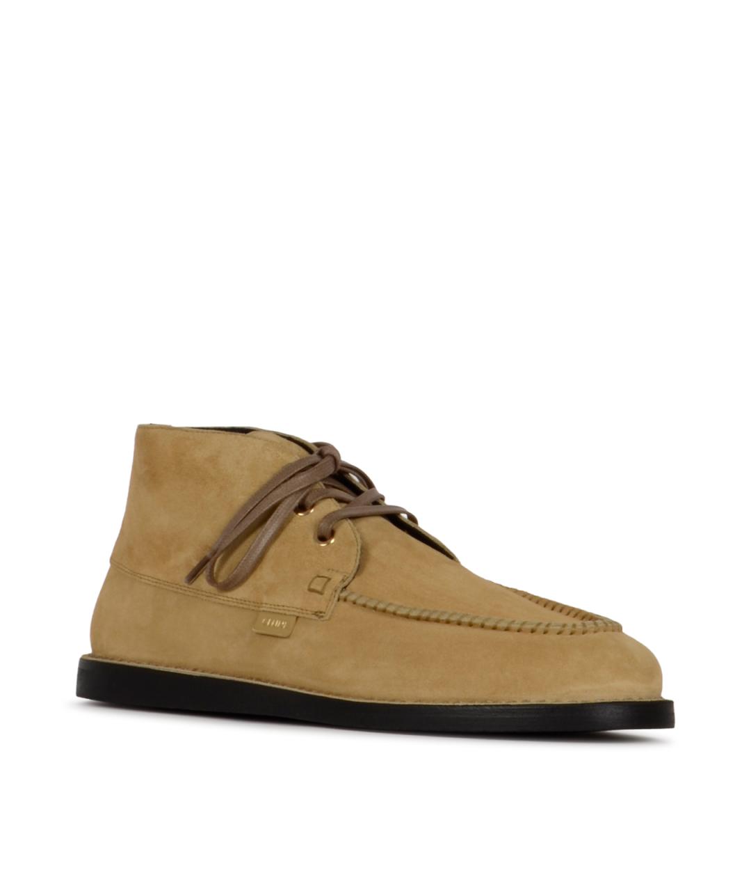 CELINE Бежевые кожаные низкие ботинки, фото 2