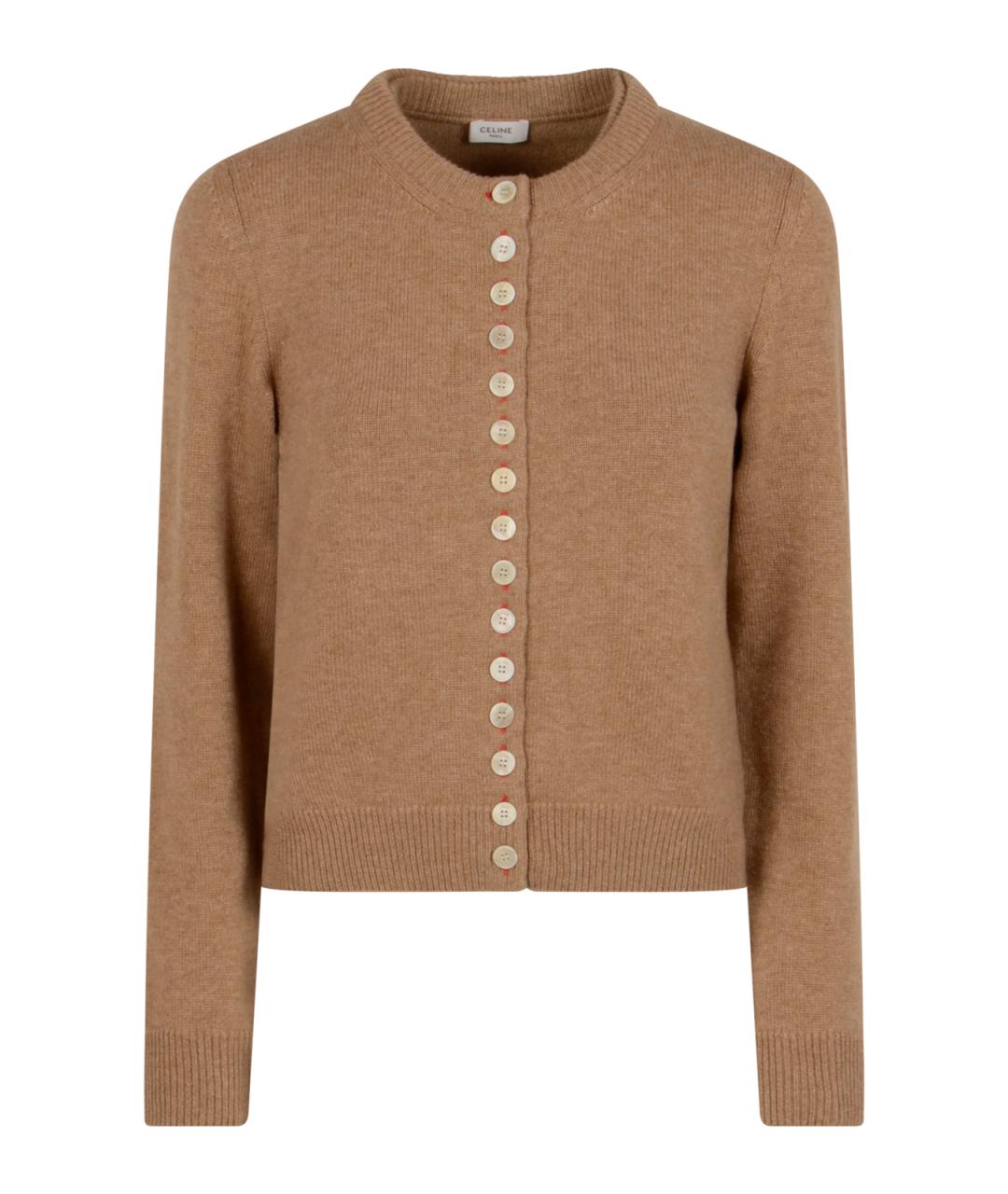 CELINE Коричневый кашемировый кардиган, фото 1