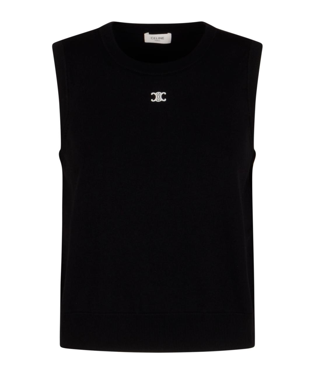 CELINE Черная шерстяная жилетка, фото 1