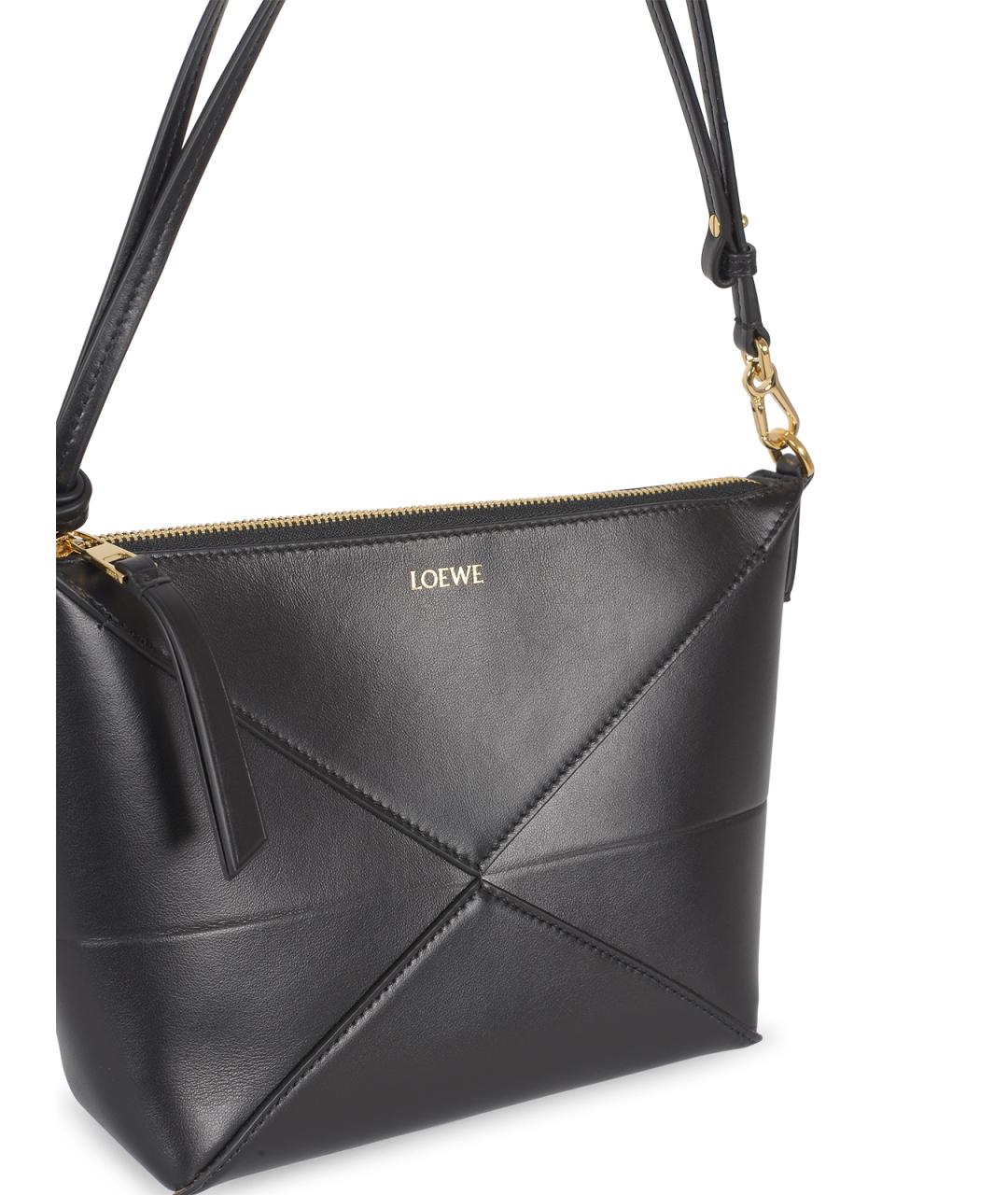 LOEWE Черная кожаная сумка через плечо, фото 4